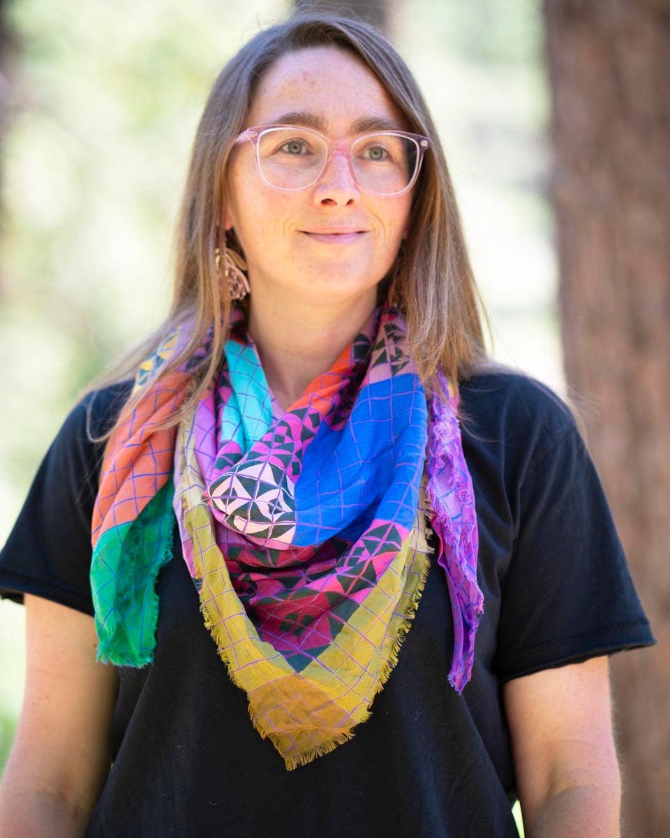 Made Wherever I Am - Wholesale Scarf – Unisex - Autumn on the Plains Patchwork - Pure Silk Wild Rag Scarf