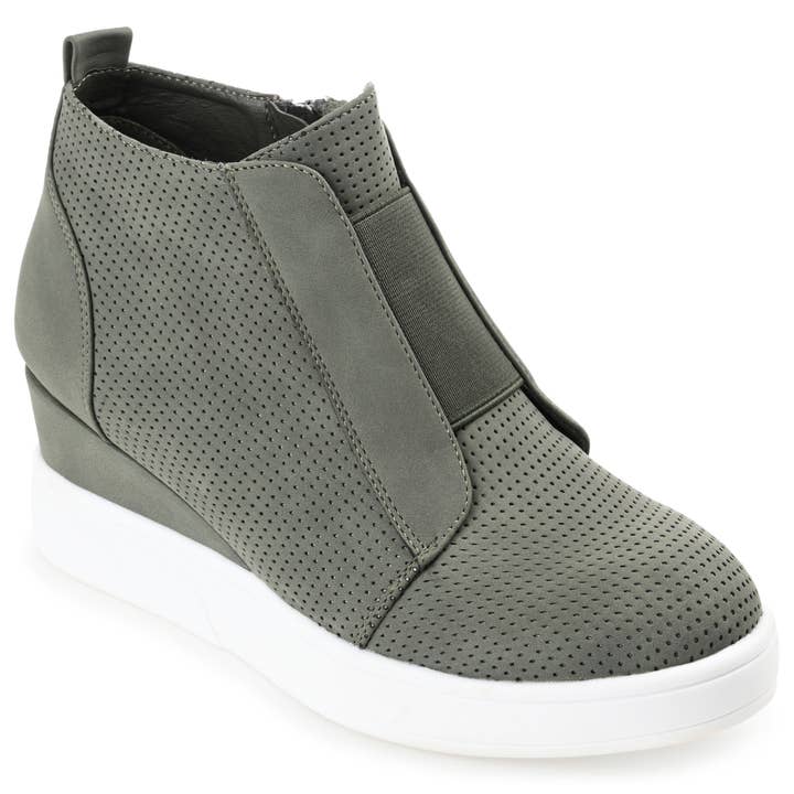 Journee - Wholesale Slip On Sneakers - Women's - Clara Wedge Sneakers In Faux Leather3