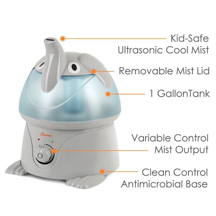 Crane Baby - Wholesale Air Humidifier - Crane Adorable 1-Gal. Ultrasonic Humidifier - Elephant