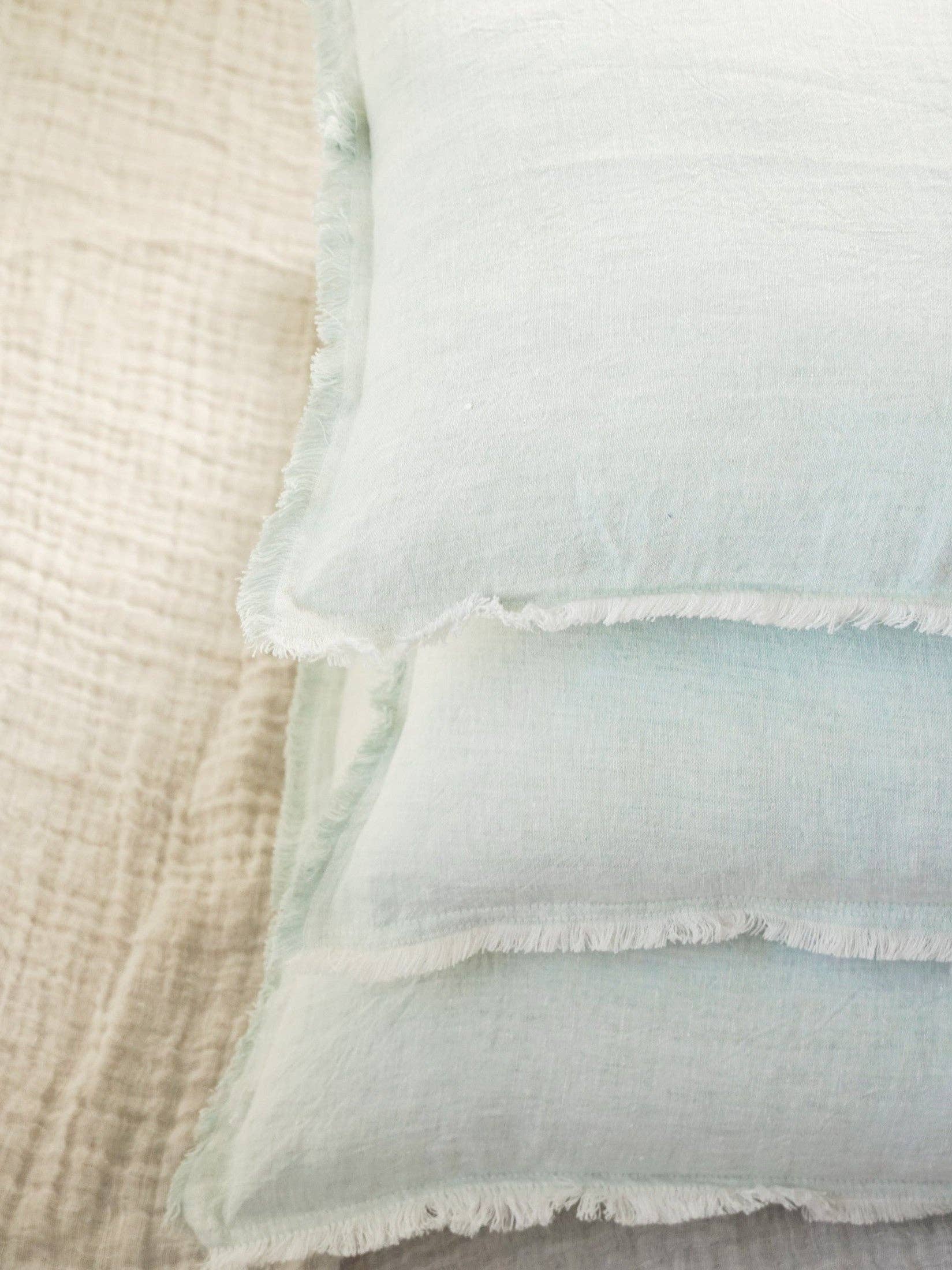 Anaya Home – Großhandel Zierkissen – Helles Aqua Fransen Weiches Leinenkissen5