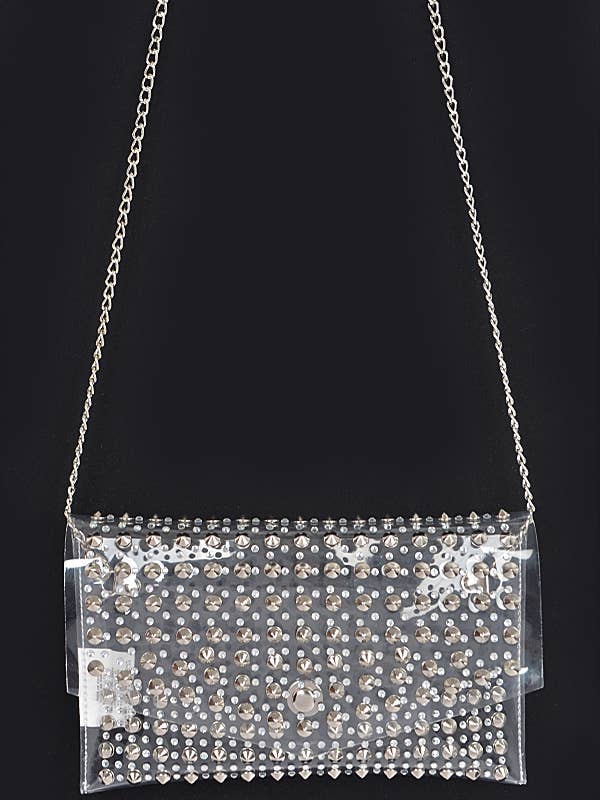 Transparante clutch met volledige studs voor wholesale door Shop Neighbors