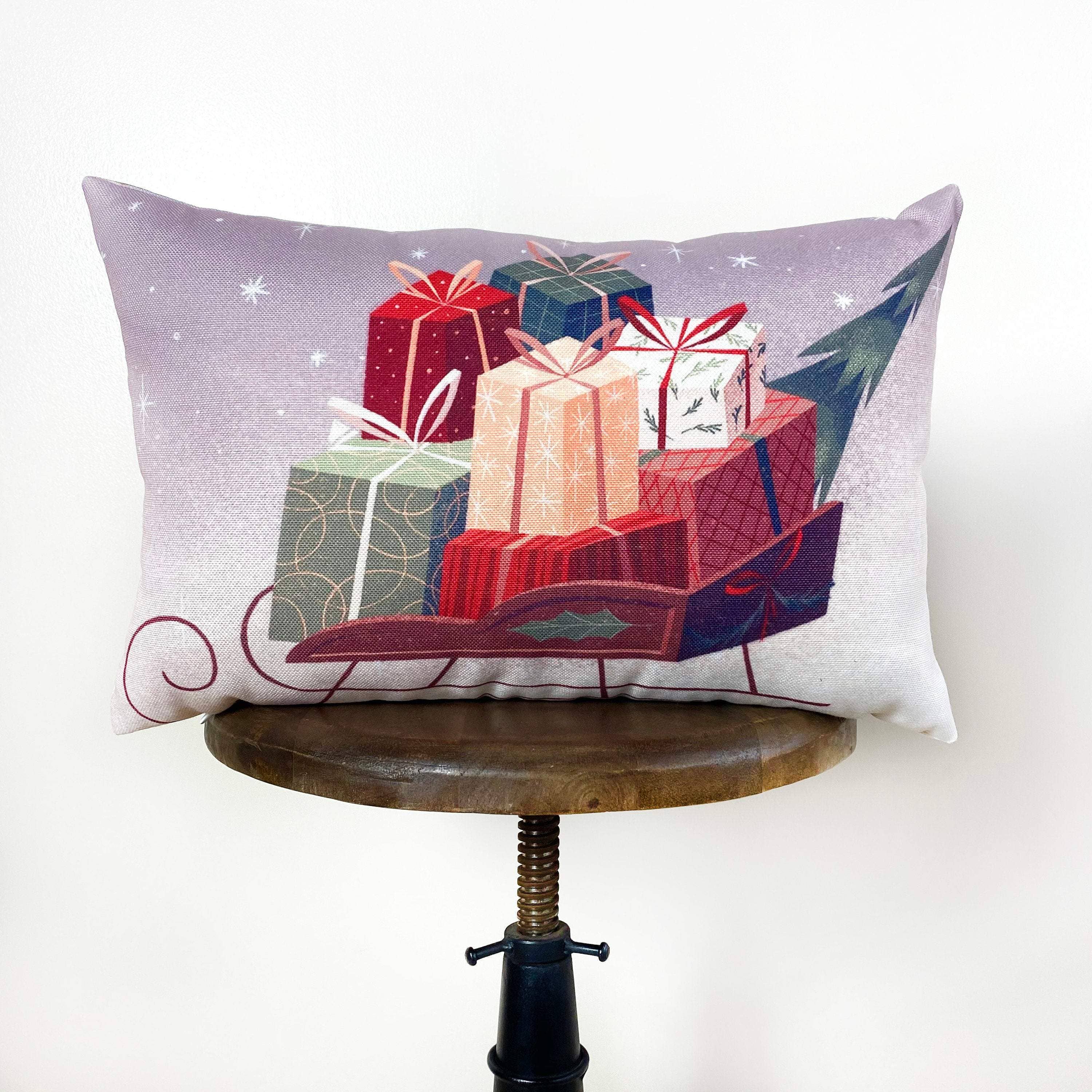UniikPillows - Vente Housse de coussin - Housse de coussin de Noël pour traîneau cadeau | 18 x 12 | Cadeau de Noël meilleur ami | Décoration de ferme rustique | Coussins de Noël | Cadeau de maman3
