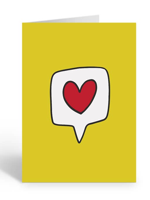 SPEECH BUBBLE LOVE Greeting Card for wholesale by Two Brides Presents