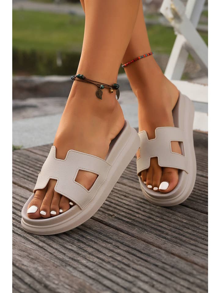 Little Daisy Closet - Wholesale Slides - Women's - LDC Cutout Design Open Toe Platform Slippers