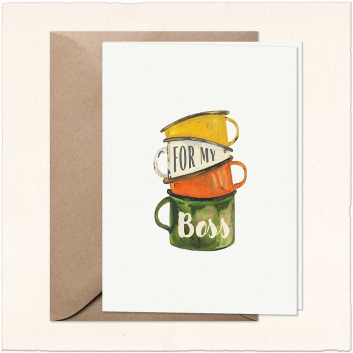 Boss Appreciation Card | Thank You Card Boss | Boss's Day for wholesale by Gina Maher | Watercolor