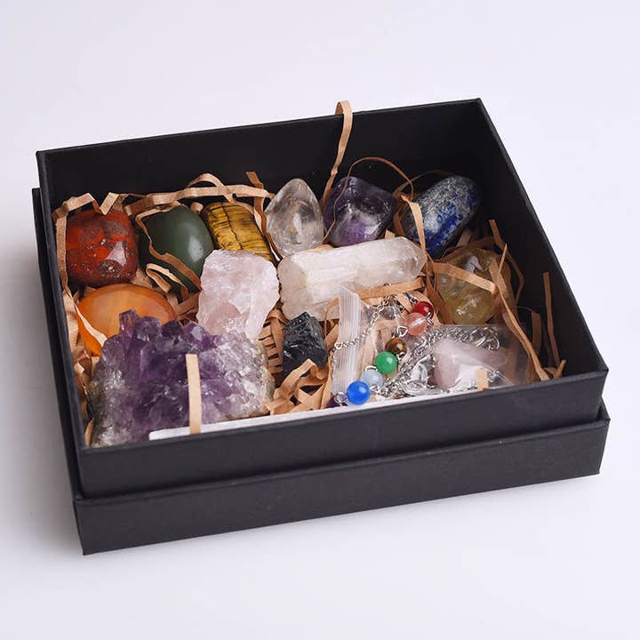 14 Piece Chakra and Crystal Healing Set in Box for wholesale by Life Changing Energy
