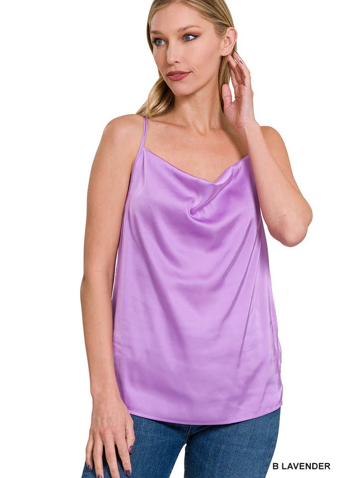 Vanilla Monkey – wholesale Camisole – Dam – Satäng Charmeuse Cowl Hals Cami Topp