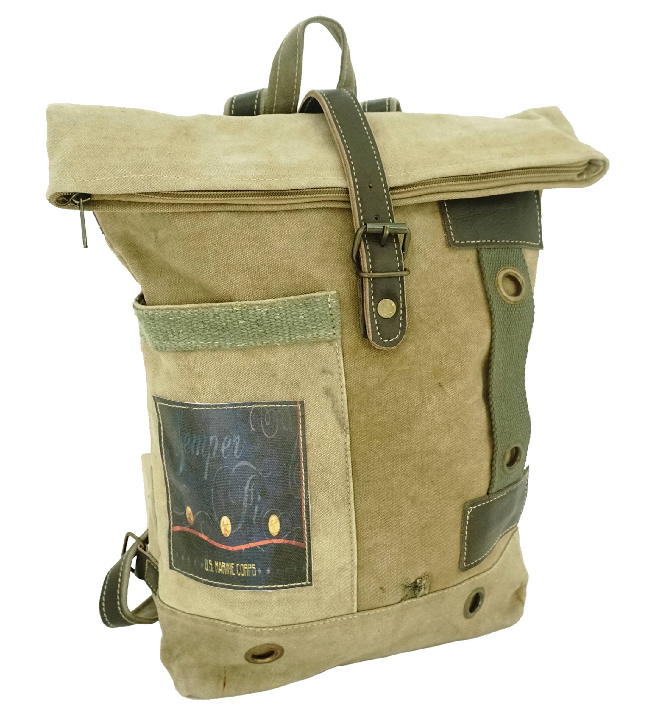 Vintage Addiction - Wholesale Backpack - Unisex - Recycled Military Tent Backpack - US MARINES4