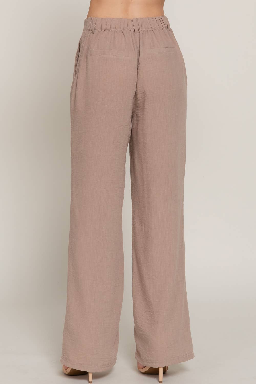 Active Basic | Active USA - Wholesale Pants - Women's - Straight Woven Linen Effect Long Pants10