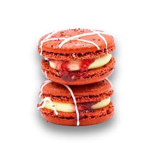 PHIVI BOX - Wholesale Cookie - Macarons Raspberry Rose (35), Handmade Gluten-Free