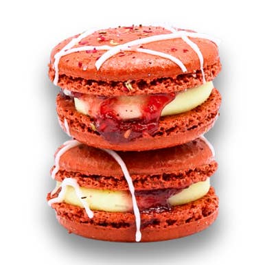 Macarons Raspberry Rose (35), Handmade Gluten-Free for wholesale by PHIVI BOX