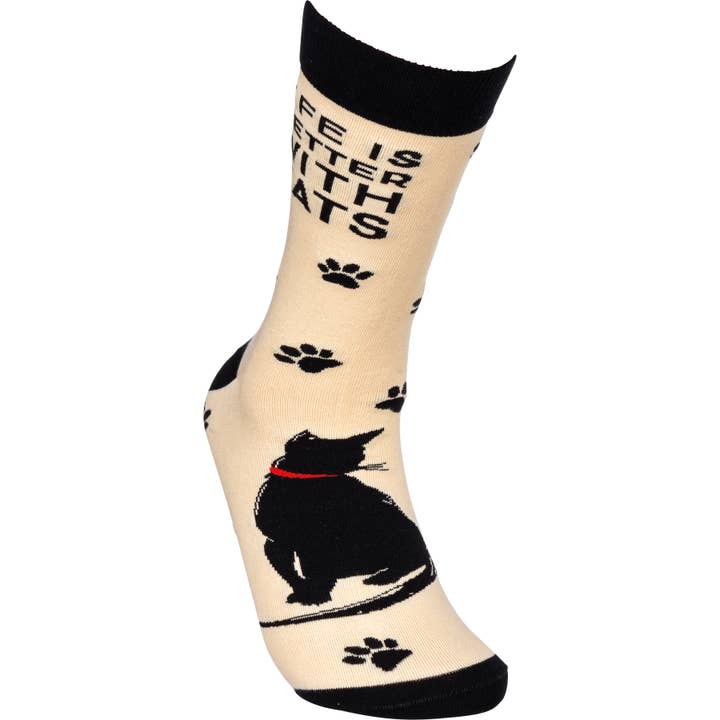 Primitives by Kathy - Wholesale Socks - Unisex - Life Is Better With Cats Socks2