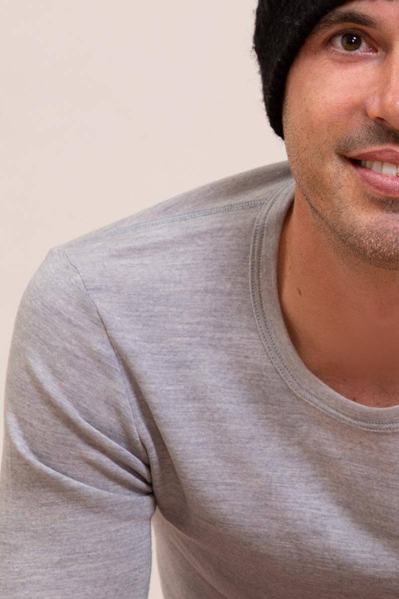 Madiva – T-shirt – Homem por atacado – Suéter masculino Alghero de lã Merino e seda com mangas até o cotovelo4