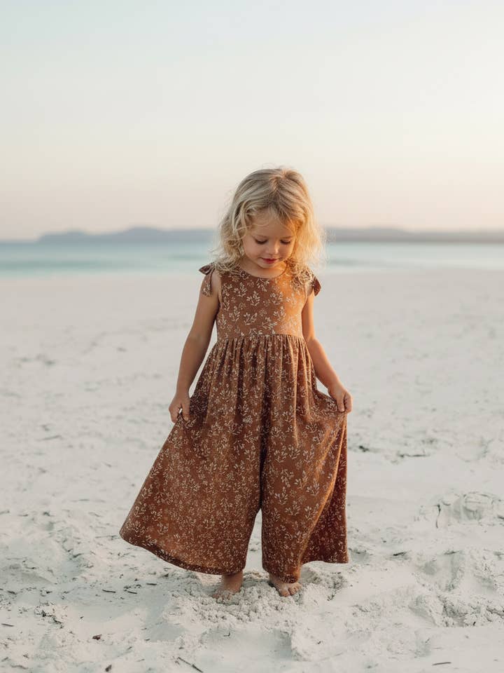 Combinaison à nouer Rita (rameaux de cacao) pour la vente par Indie Blue