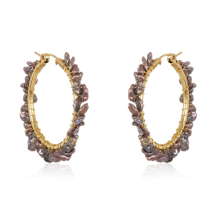 Pearls Hoops for wholesale by Mabel Chong