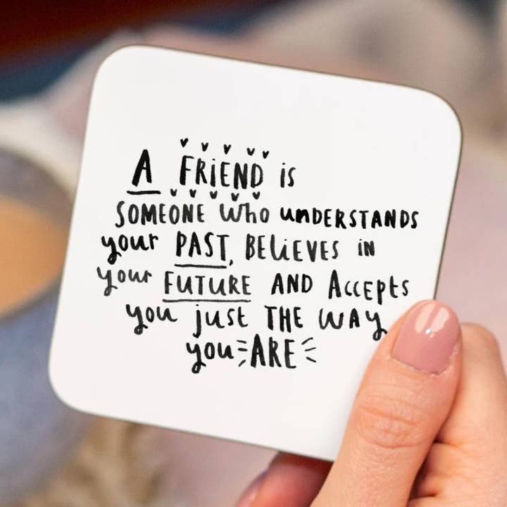 'A Friend Is A Someone Who' Friendship Coaster for wholesale by Ellie Ellie LTD