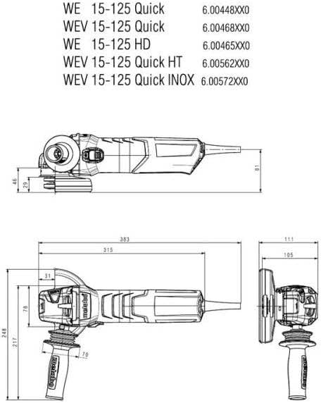 Dynamic Stone Tools - Wholesale  - Metabo WEV15-125 HT 5" Variable Speed Grinder, 2800-9600rpm2