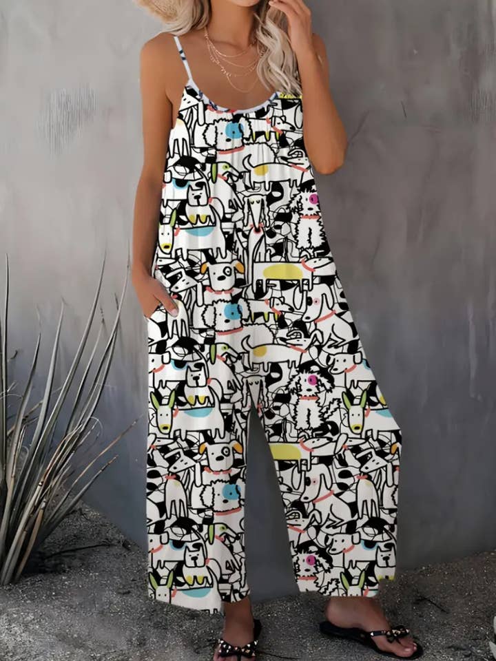 Rosa Clothing - Wholesale Jumpsuit - Women's - Western Ranch Rodeo & Others Graphic Jumpsuit7