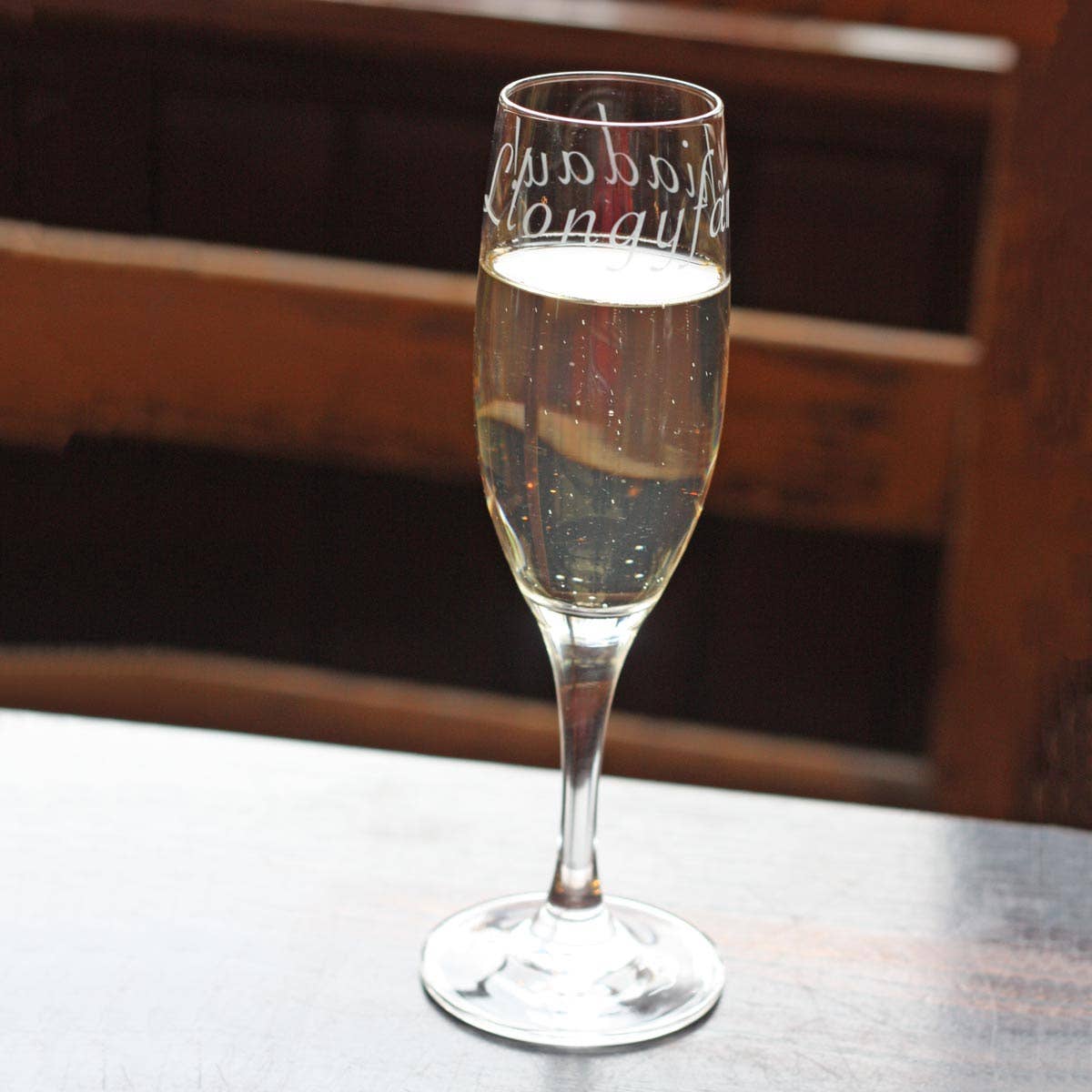 The Welsh Gift Shop - Wholesale Champagne Flute - Champagne Flute / Glass - Llongyfarchiadau - Congratulations - NEW1
