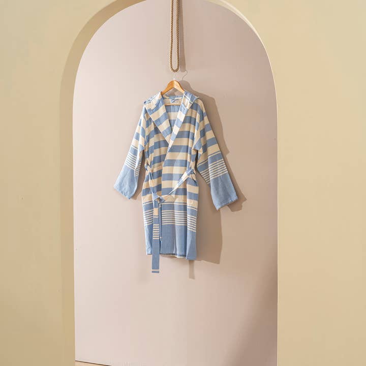 Kikoya - Wholesale Robe - Unisex - Bathrobe Turkish Cotton LightWeight Summer Hood Kimono Robe 31