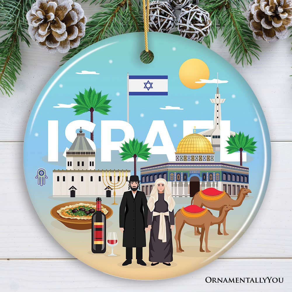 OrnamentallyYou - Wholesale Ornament - Israel Heritage and Culture Christmas Ornament, Jewish Icons0