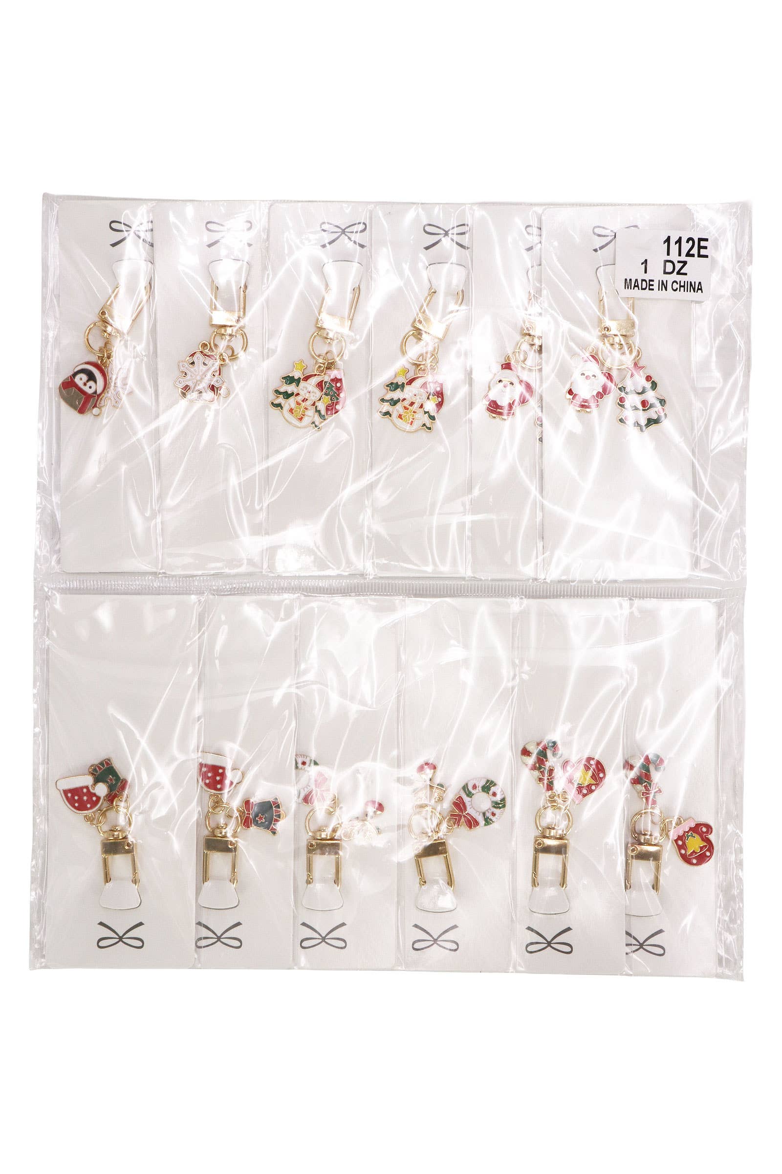 ASSORTED Christmas Enamel Dangle Charm Key Ring Chain for wholesale on Faire1