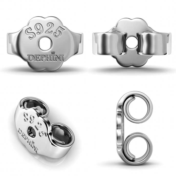 Brincos de coração vermelho DEPHINI - 925 Sterling Silver Heart Stud CZ Crystal por atacado de DEPHINI