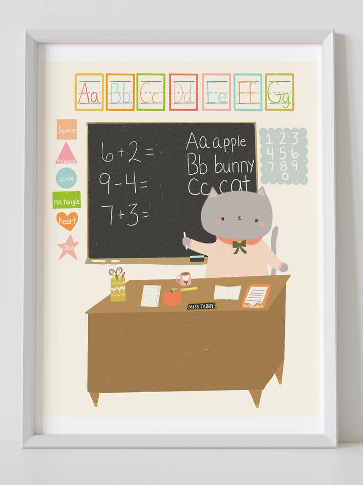 Kat Skole Kunst Print for engroshandel hos Chet and Dot