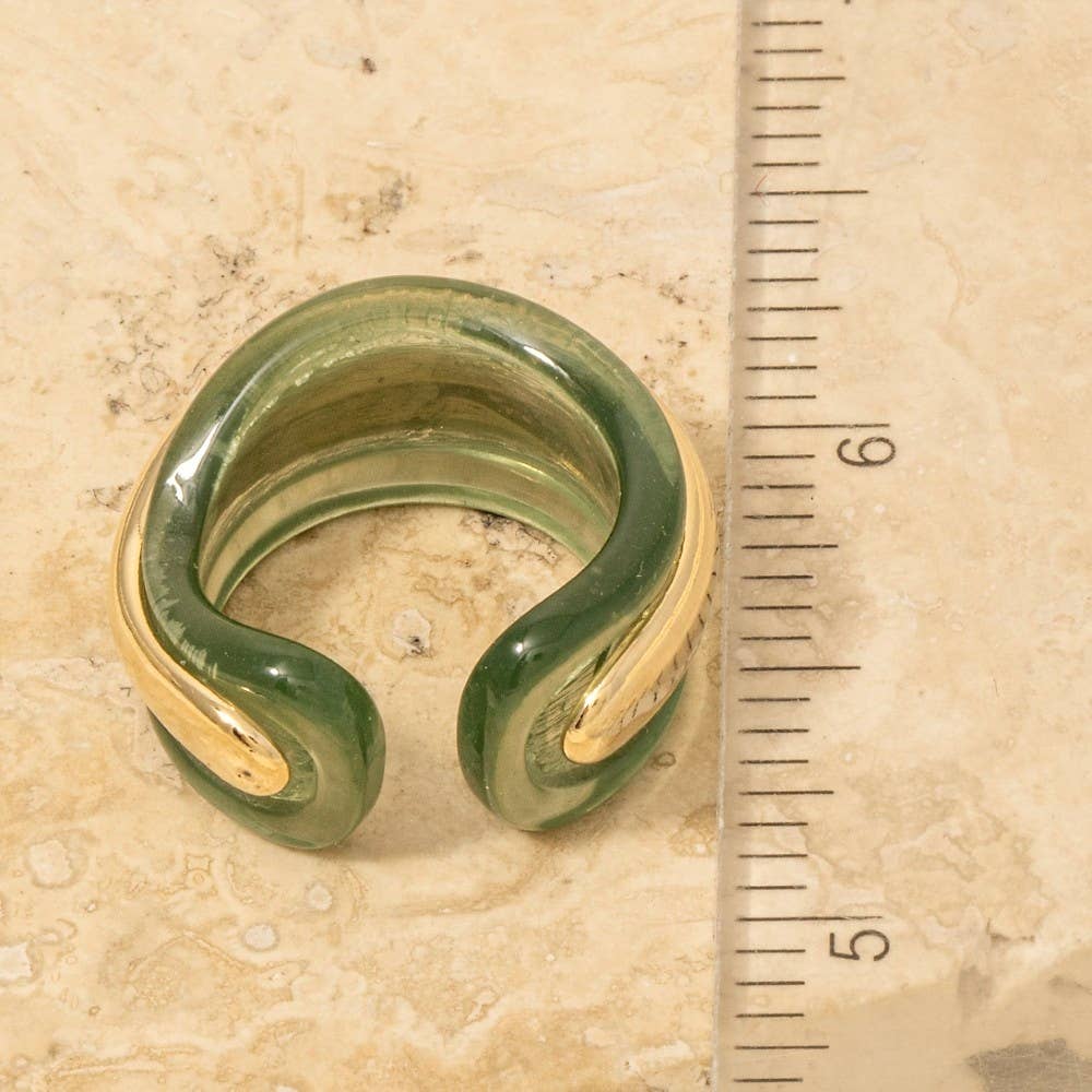 Anarchy Street - Venta al por mayor Anillo de banda/apilable - Anillo de declaración de resina y oro2