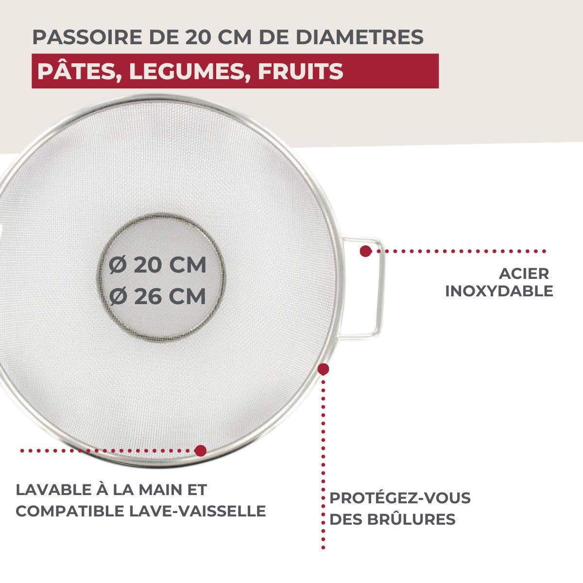 Zenker – wholesale Sifter – Set of 2 stainless steel strainers 20 cm and 26 cm Fackelmann2