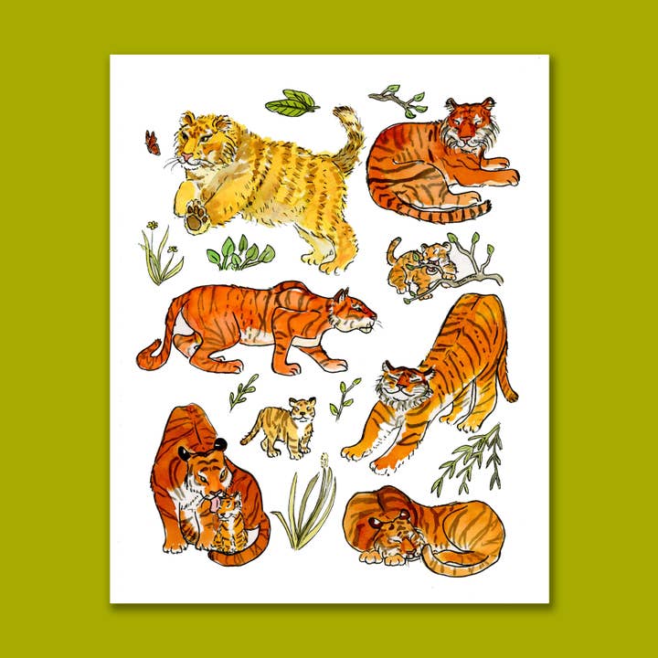 SquidCat, Ink - Wholesale Art Print - Year of the Tiger Art Print1