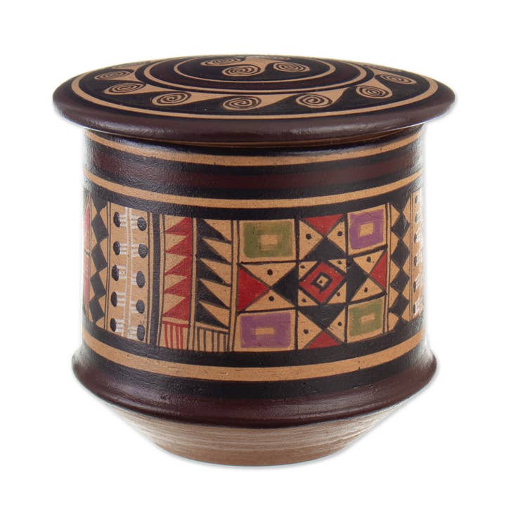 NOVICA - Wholesale Decorative Box - Novica Handmade Inca Splendor Ceramic Decorative Box3