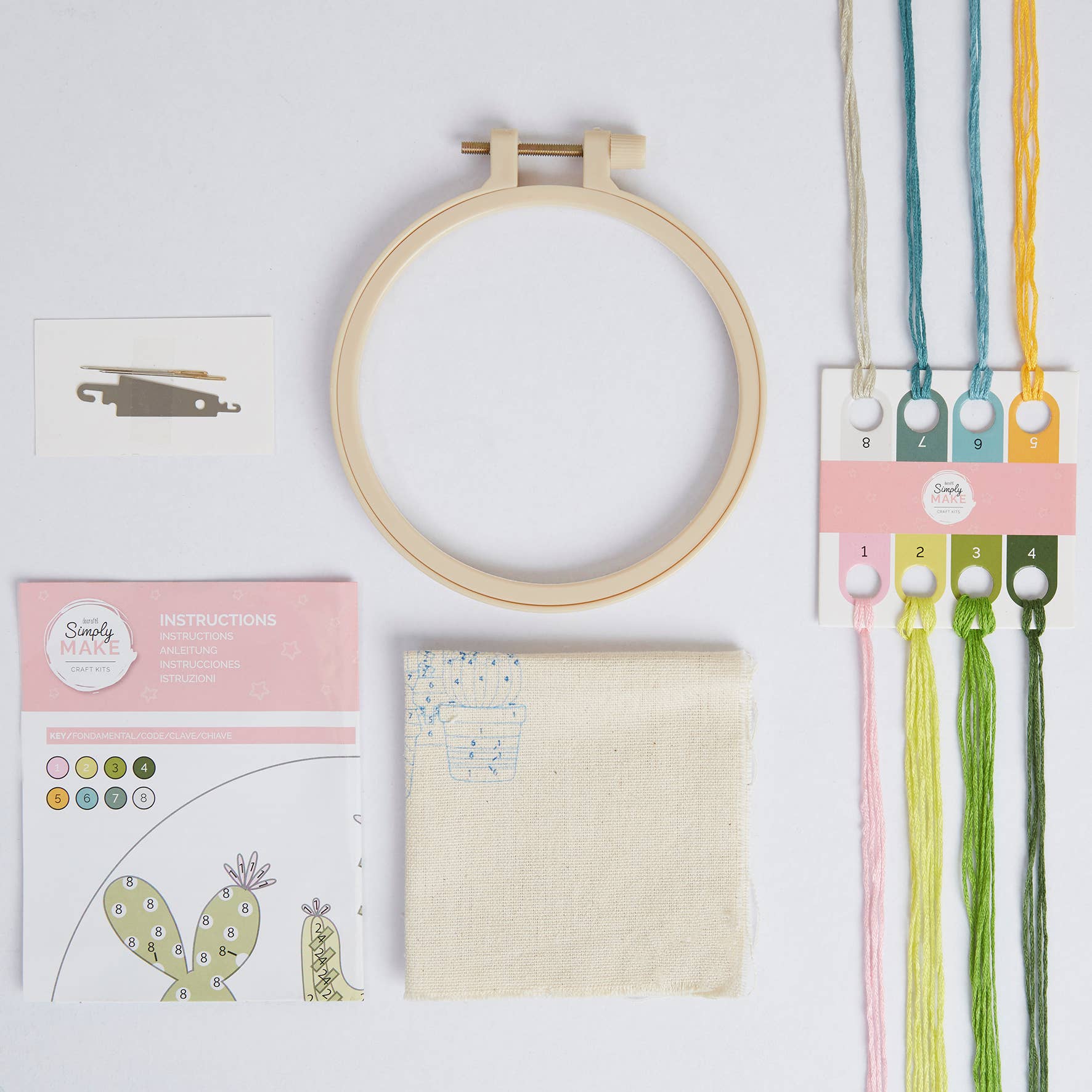 West Design Products - Wholesale Craft Sewing Kit - Simply Make Embroidery By Numbers Cacti Craft Stitch Kit1
