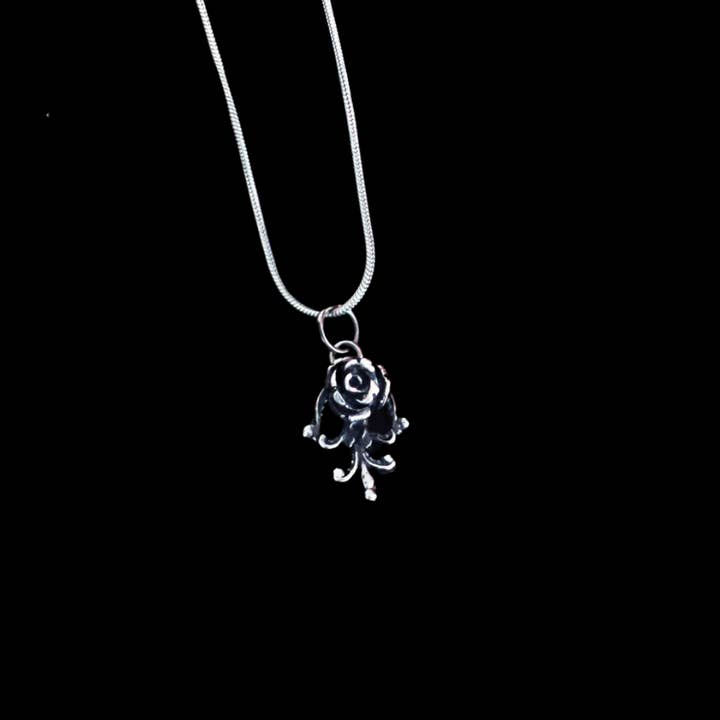 Tiny Silver Rose Pendant for wholesale by Inchoo bijoux inc