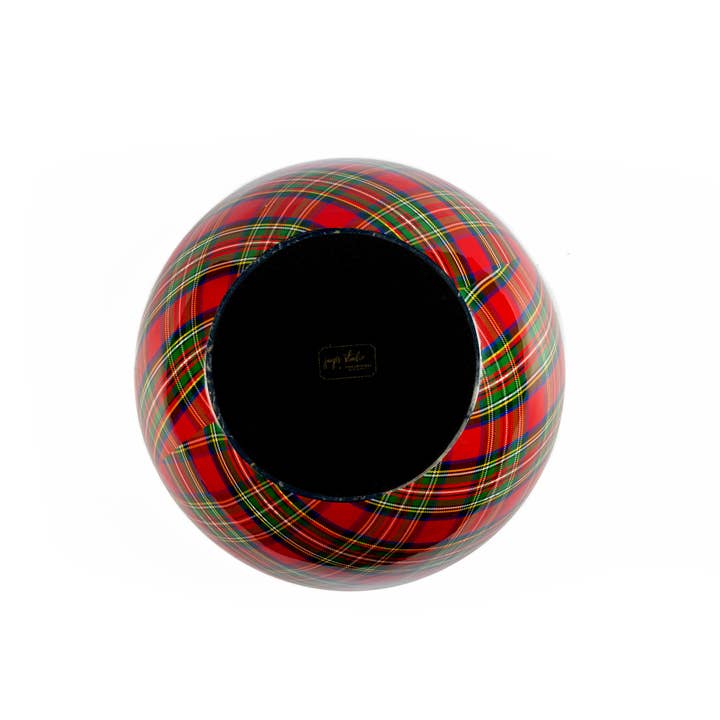 Multi Color Royal Tartan Enameled Bowl - Large for wholesale on Faire