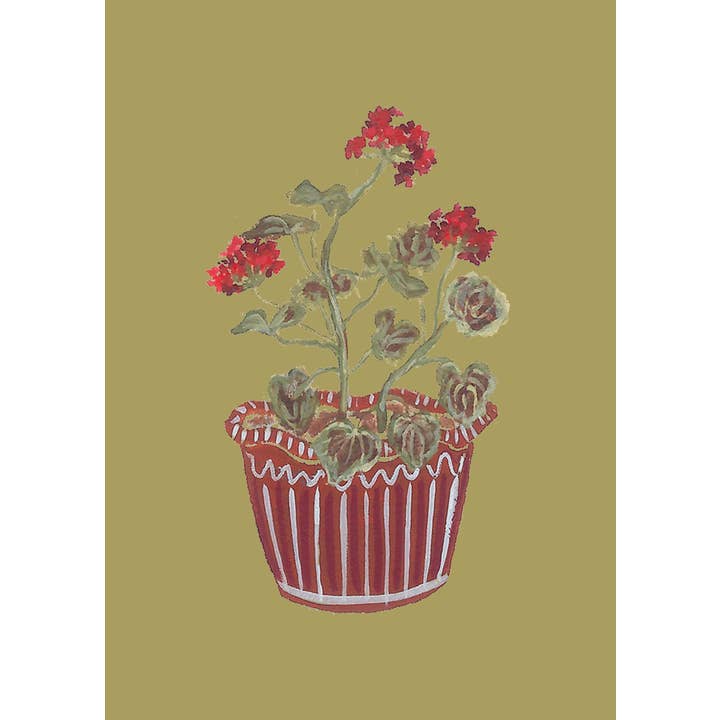 Harriet Watson - Wholesale Everyday Greeting Card - Red Geraniums mini card3