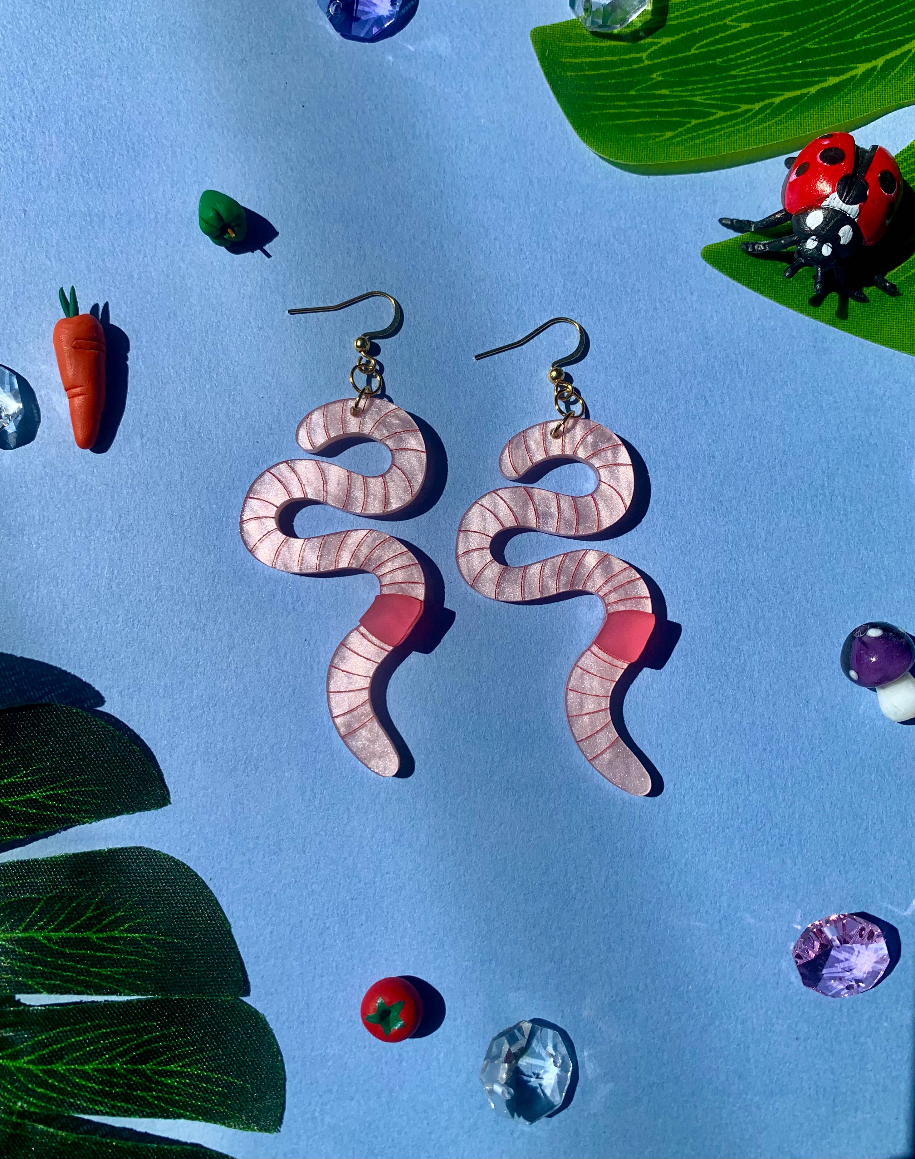 Not Picasso - Wholesale Dangle Earrings - Wiggly Worms1