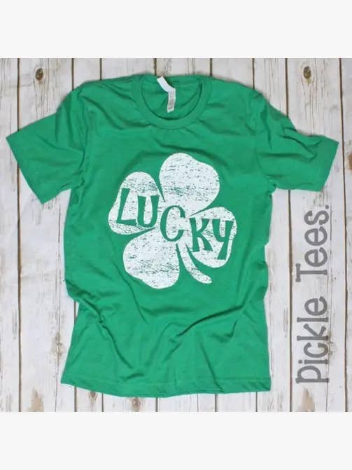 Lucky White Shamrock - Équipage pour la vente par Pickle Tees Wholesale