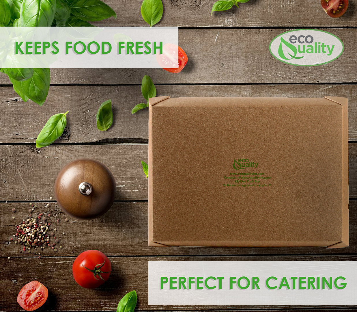 EcoQuality - Wholesale Food Storage Container - 49Oz Kraft Folded Paper Take Out Containers - Microwavable6