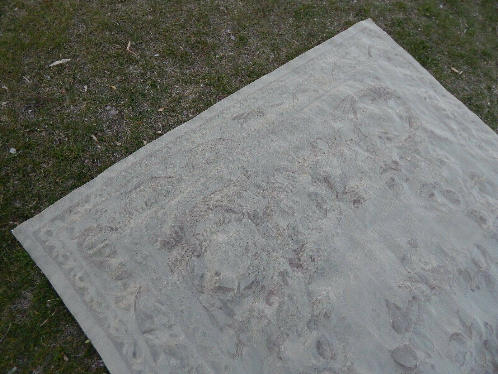 Vintage Pillows Store – Engroshandel Løst tæppe – Vintage Aubusson Style Kinesisk Tæppe - Uld Dekorative Tæppe - Indretning af hjemmet8