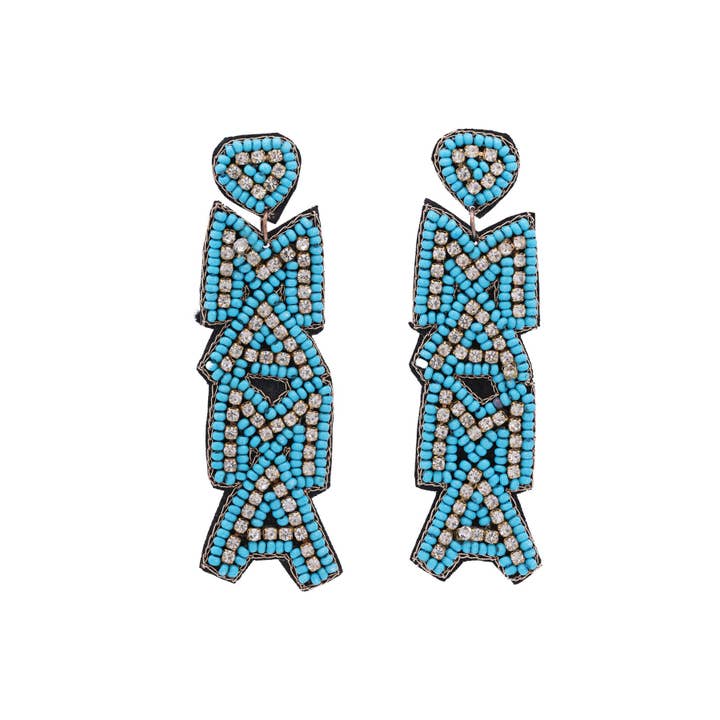 Urbanista Outlet - Wholesale Dangle Earrings - Letter Mama Beaded Drop Earrings