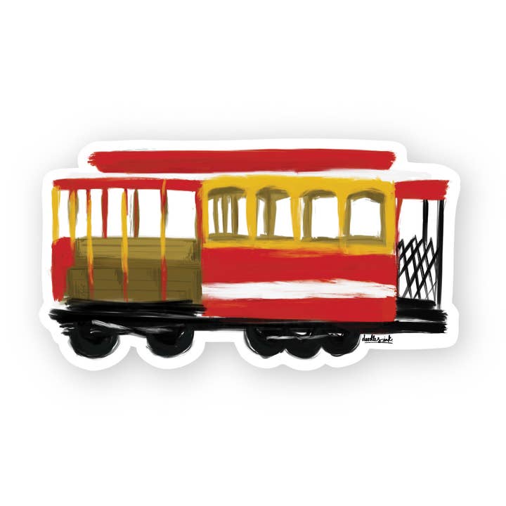 Cable Car Sticker for wholesale by doodles.ink.