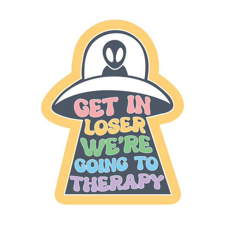 Funny Cute Mental Health Therapy High Quality Vinyl Sticker for wholesale by Juju and Moxie