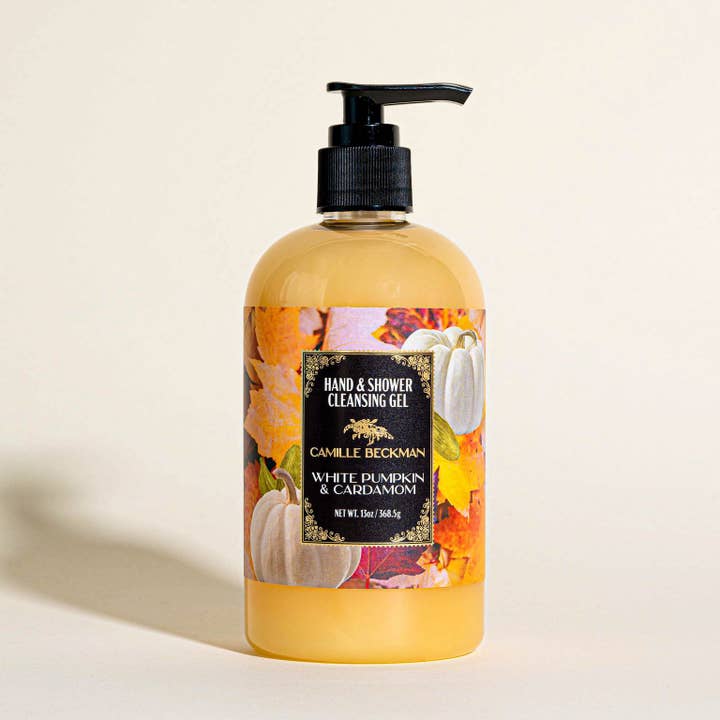 White Pumpkin & Cardamom Hand and Shower Cleansing Gel 13oz for wholesale by Camille Beckman