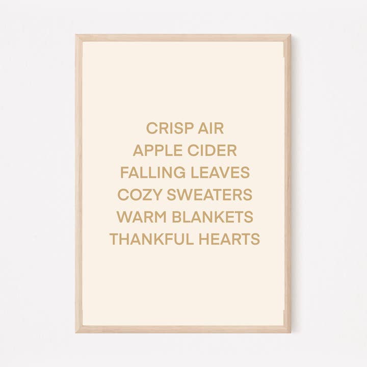 Fall Words Print for wholesale by Brooklyn Horne Art