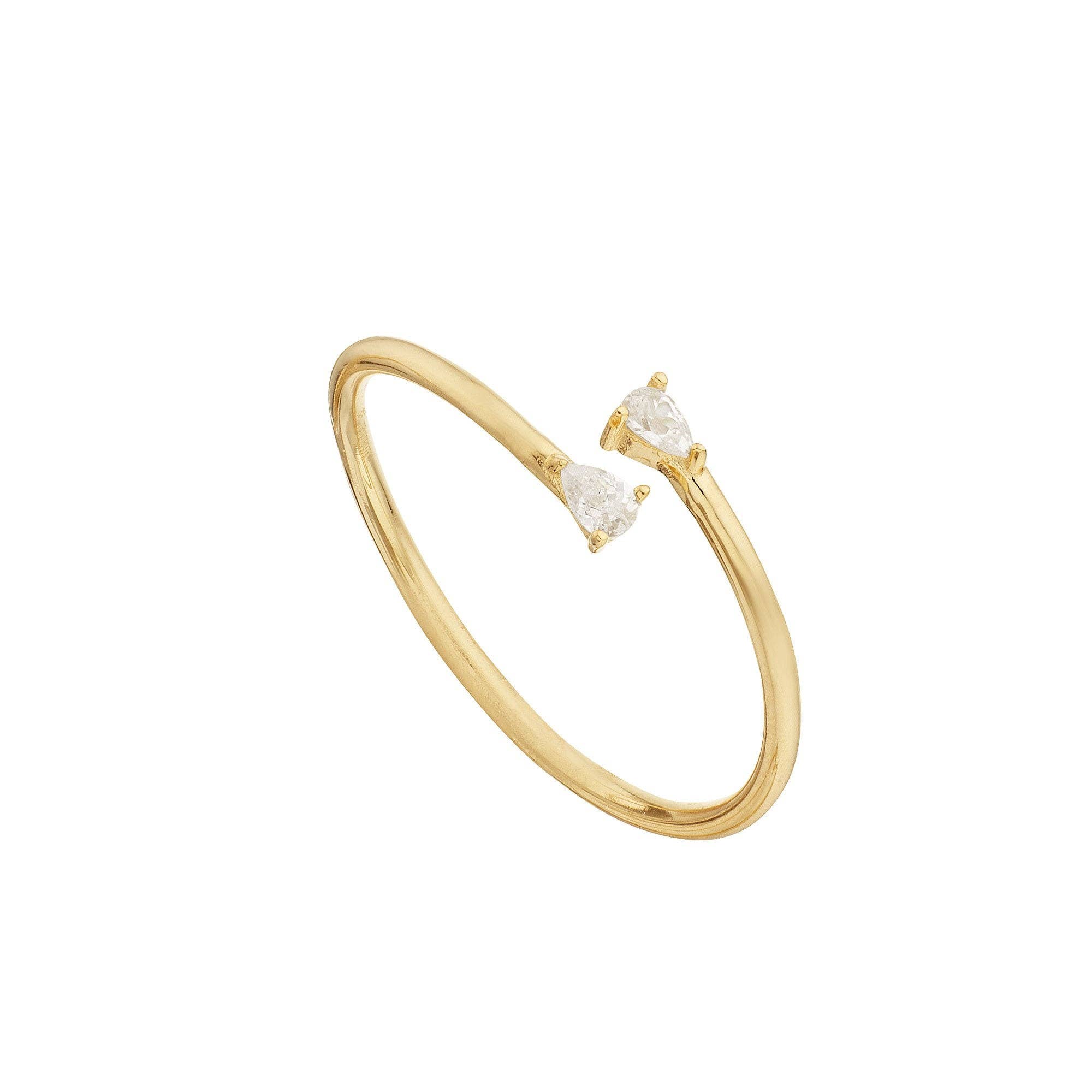 Itemporality - Wholesale Multi-Stone Ring - Gold Plated Open Ring0