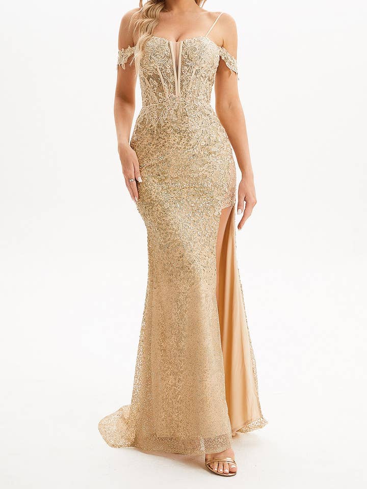 Abito da sera con paillettes Karla per la vendita all'ingrosso da parte di Tamooya