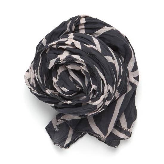 Crossroads-Schal, schwarz, elfenbeinfar für den Großhandel von halo and swan