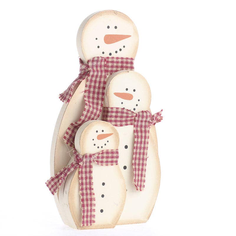 Factory Direct Craft - Vendita all'ingrosso Decorazione - Famiglia di Pupazzi di Neve in Legno Dipinto Rustico - 8,9 cm L x 16,5 cm A4