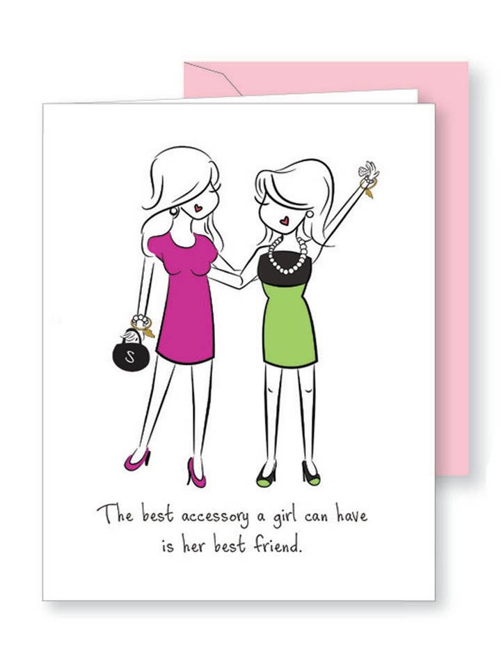 Beste accessoire dat een meisje kan hebben kaart, vriendschap, BFF, Bestie voor wholesale door philoSophie's Stationery & Gifts